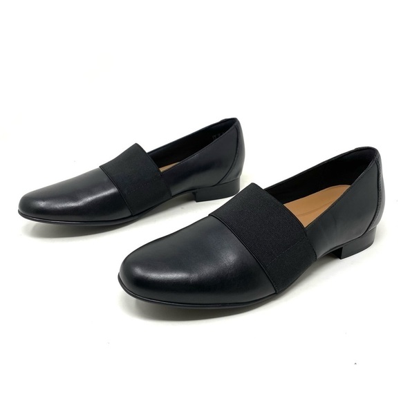 Clarks Un Blush Lo Black Leather Loafer Flats NARROW - Picture 3 of 10